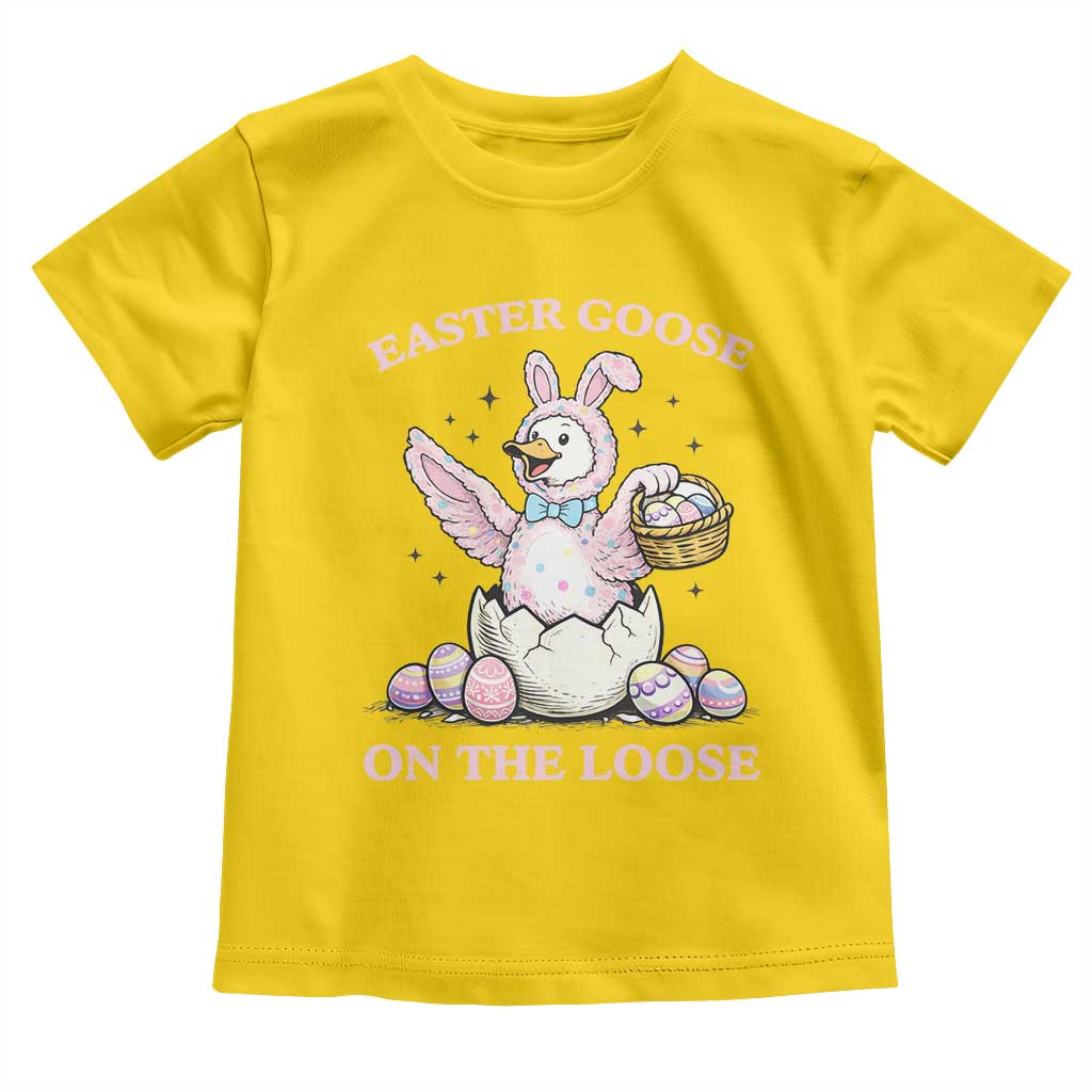 Easter Goose On The Loose Toddler T Shirt Funny Easter Egg Hunt Gift
