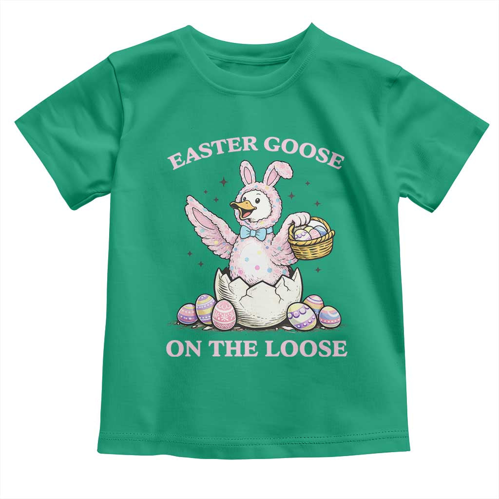 Easter Goose On The Loose Toddler T Shirt Funny Easter Egg Hunt Gift