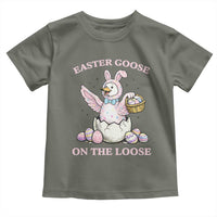 Easter Goose On The Loose Toddler T Shirt Funny Easter Egg Hunt Gift