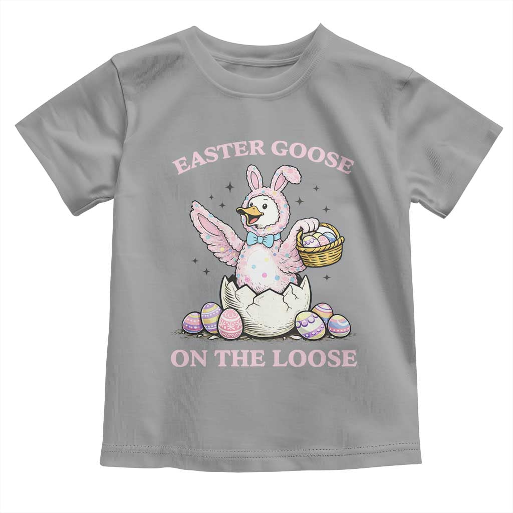 Easter Goose On The Loose Toddler T Shirt Funny Easter Egg Hunt Gift