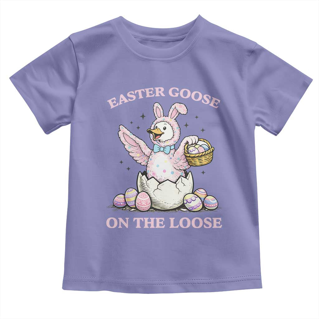 Easter Goose On The Loose Toddler T Shirt Funny Easter Egg Hunt Gift