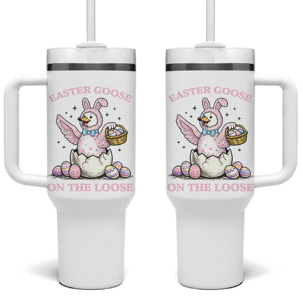 Easter Goose On The Loose Tumbler With Handle Funny Easter Egg Hunt Gift