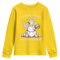 Easter Goose On The Loose Youth Sweatshirt Funny Easter Egg Hunt Gift
