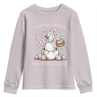 Easter Goose On The Loose Youth Sweatshirt Funny Easter Egg Hunt Gift