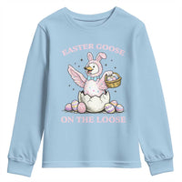 Easter Goose On The Loose Youth Sweatshirt Funny Easter Egg Hunt Gift