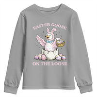 Easter Goose On The Loose Youth Sweatshirt Funny Easter Egg Hunt Gift