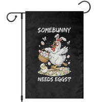 Funny Easter Chicken Bunny Ears Garden Flag Somebunny Needs Eggs