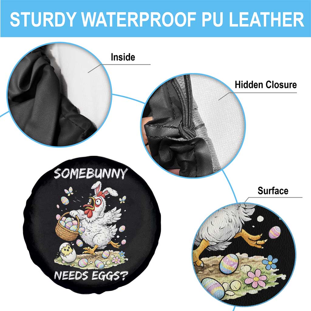 Funny Easter Chicken Bunny Ears Spare Tire Cover Somebunny Needs Eggs