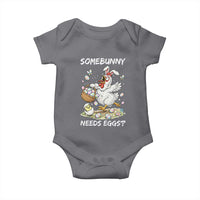 Funny Easter Chicken Bunny Ears Baby Onesie Somebunny Needs Eggs