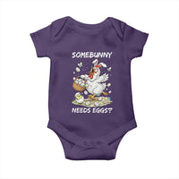 Funny Easter Chicken Bunny Ears Baby Onesie Somebunny Needs Eggs