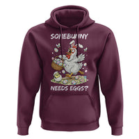 Funny Easter Chicken Bunny Ears Hoodie Somebunny Needs Eggs
