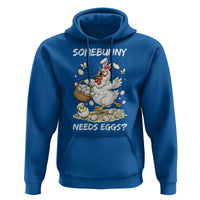 Funny Easter Chicken Bunny Ears Hoodie Somebunny Needs Eggs
