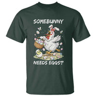 Funny Easter Chicken Bunny Ears T Shirt Somebunny Needs Eggs