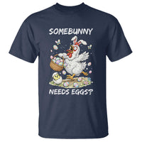 Funny Easter Chicken Bunny Ears T Shirt Somebunny Needs Eggs