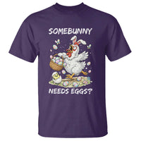 Funny Easter Chicken Bunny Ears T Shirt Somebunny Needs Eggs