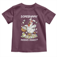 Funny Easter Chicken Bunny Ears Toddler T Shirt Somebunny Needs Eggs