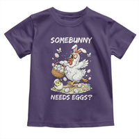 Funny Easter Chicken Bunny Ears Toddler T Shirt Somebunny Needs Eggs
