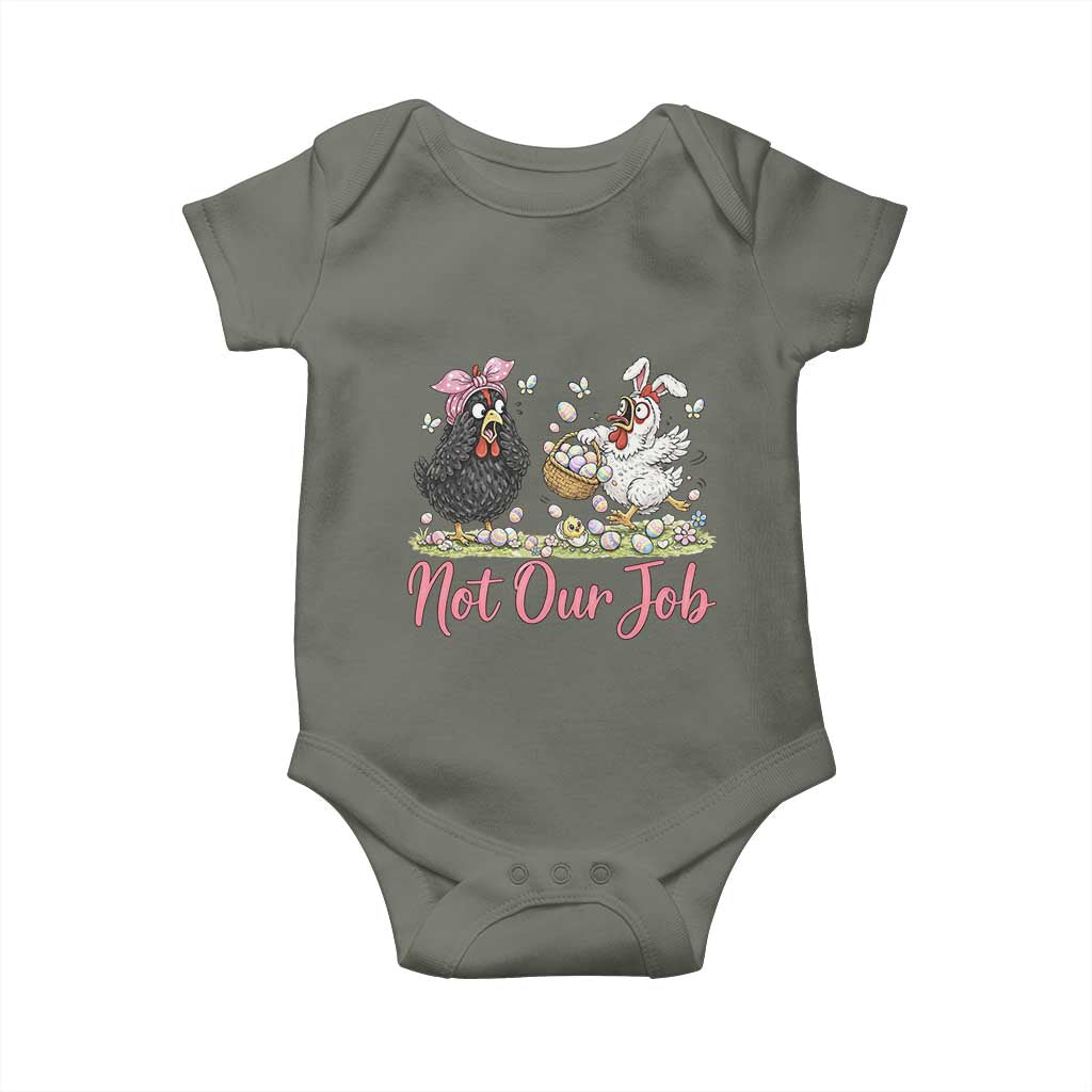 Funny Chicken Bunny Ears Baby Onesie Not Our Job Easter Gift