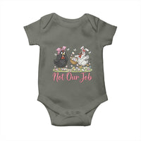 Funny Chicken Bunny Ears Baby Onesie Not Our Job Easter Gift