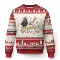 Funny Chicken Bunny Ears Ugly Christmas Sweater Not Our Job Easter Gift