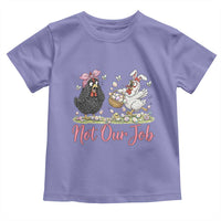 Funny Chicken Bunny Ears Toddler T Shirt Not Our Job Easter Gift