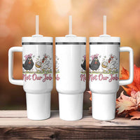 Funny Chicken Bunny Ears Tumbler With Handle Not Our Job Easter Gift