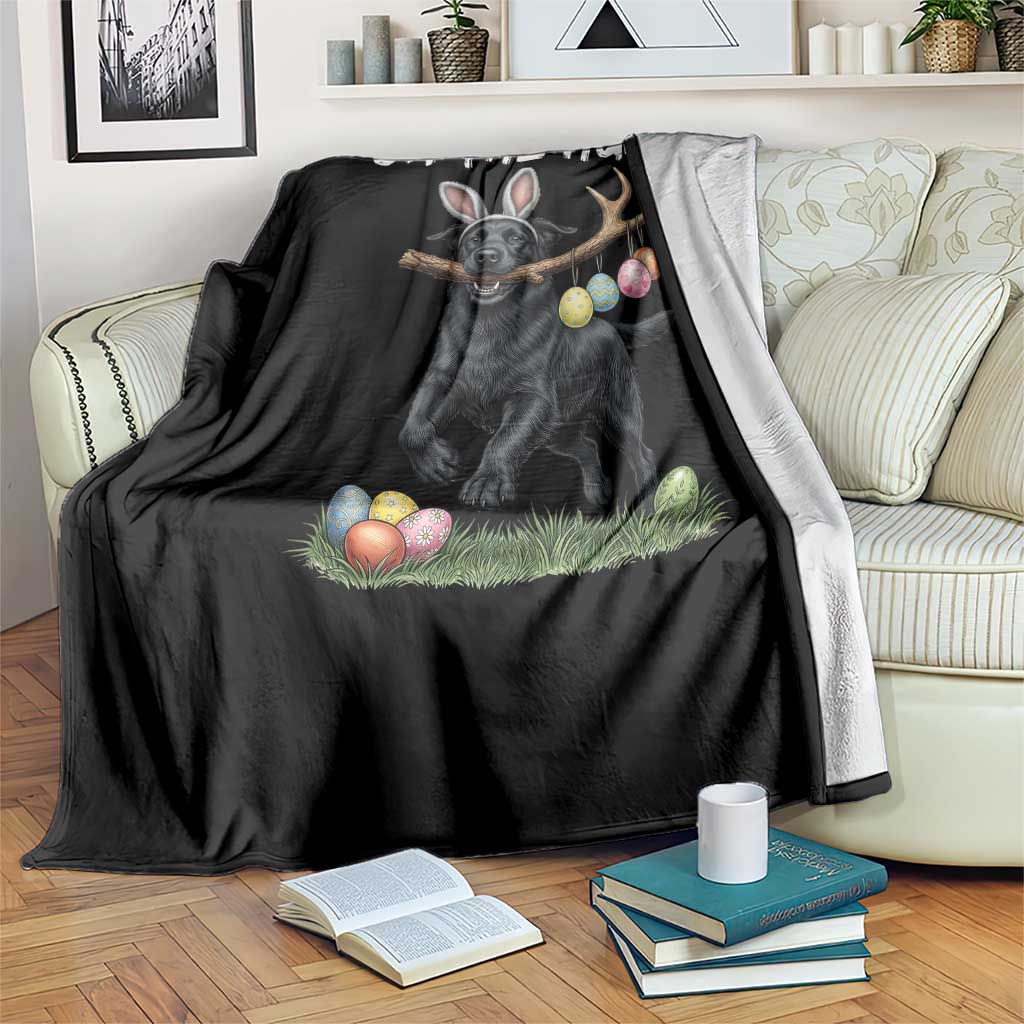 Funny Easter Hunting Dog Throw Blanket Labrador Bunny Ears On The Hunt