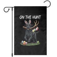 Funny Easter Hunting Dog Garden Flag Labrador Bunny Ears On The Hunt