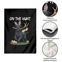 Funny Easter Hunting Dog Garden Flag Labrador Bunny Ears On The Hunt