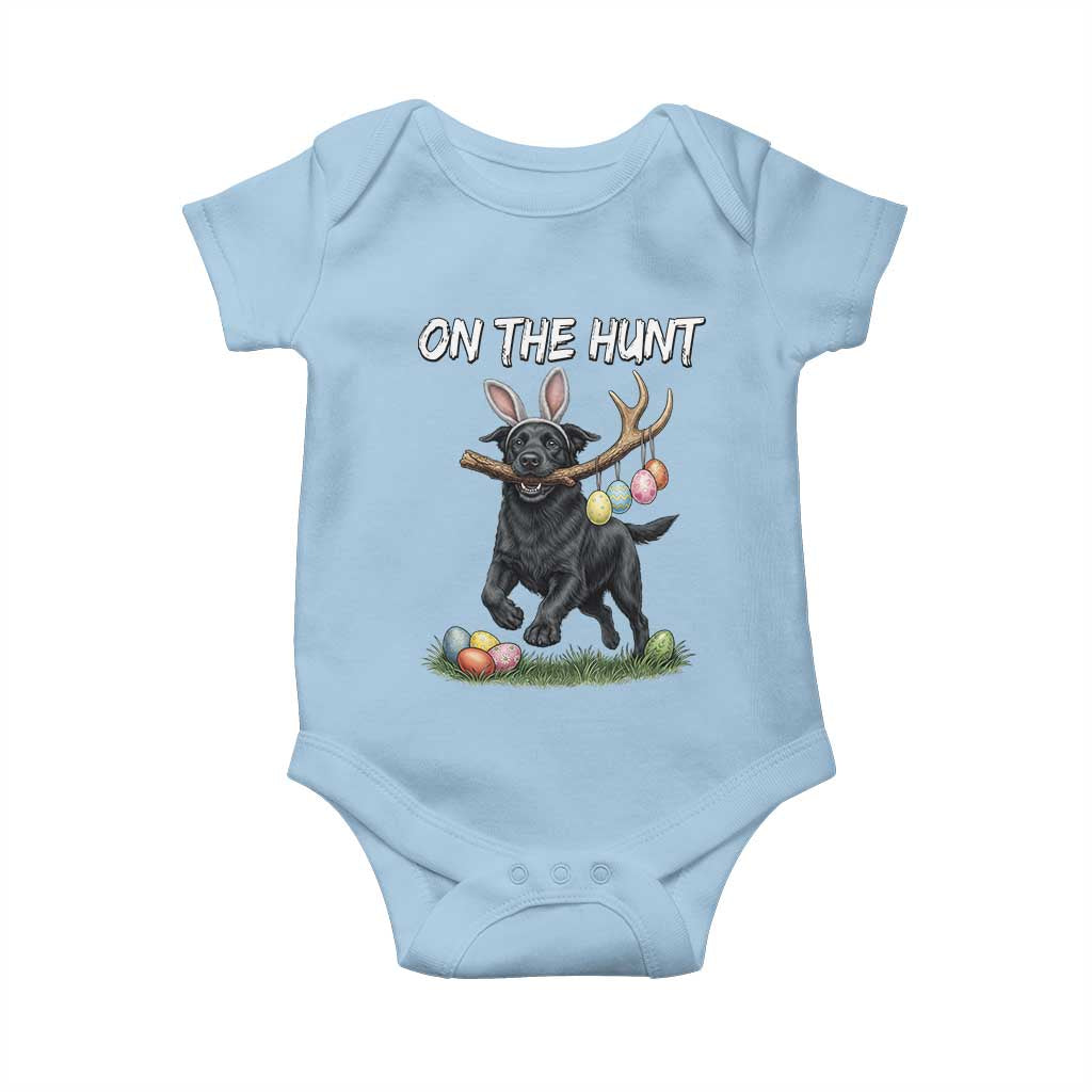 Funny Easter Hunting Dog Baby Onesie Labrador Bunny Ears On The Hunt