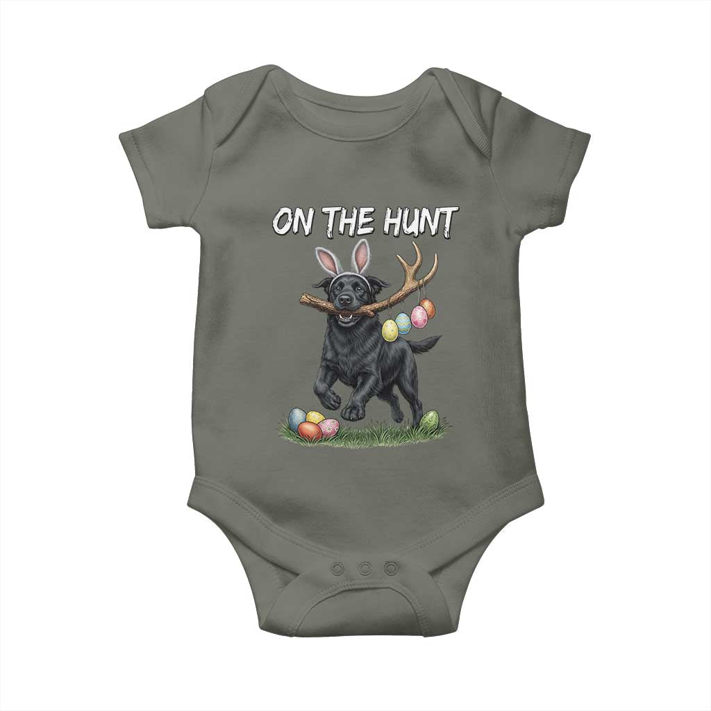 Funny Easter Hunting Dog Baby Onesie Labrador Bunny Ears On The Hunt