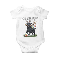 Funny Easter Hunting Dog Baby Onesie Labrador Bunny Ears On The Hunt