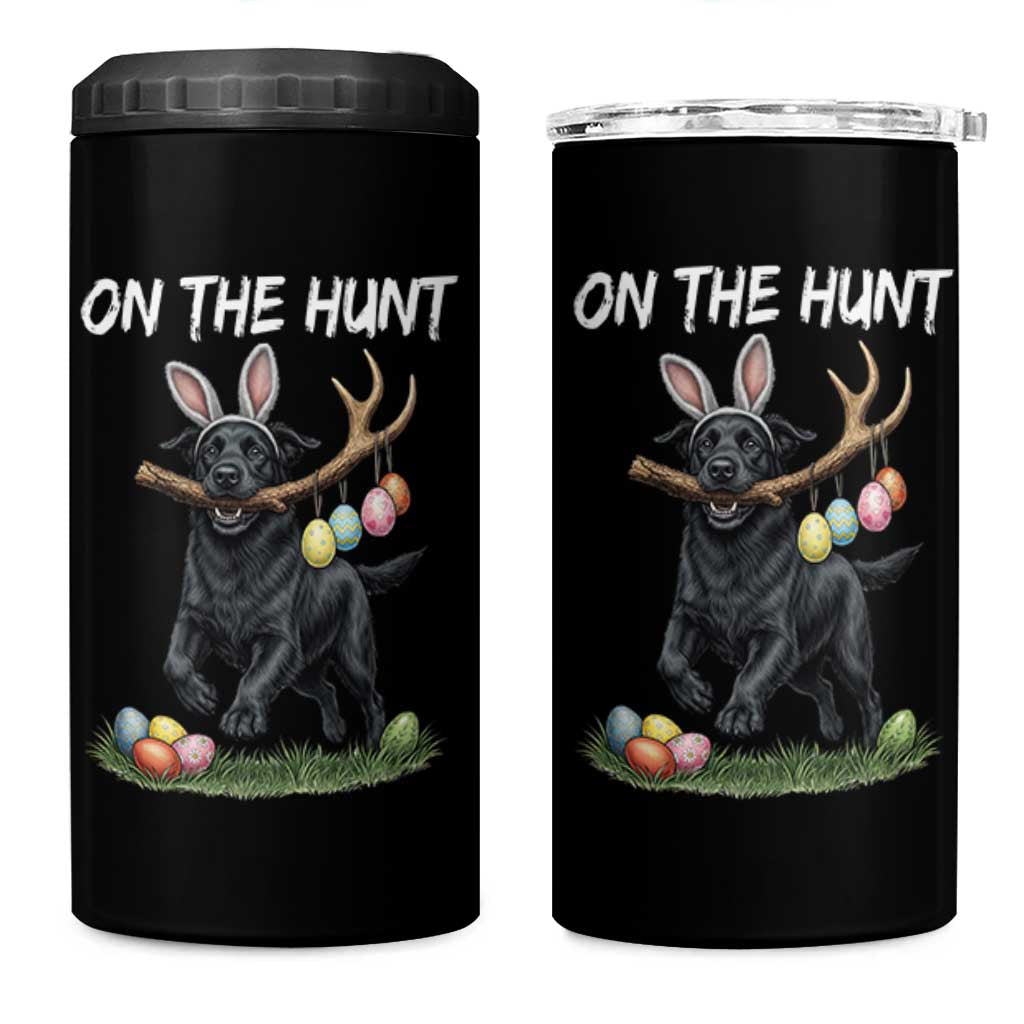 Funny Easter Hunting Dog 4 in 1 Can Cooler Tumbler Labrador Bunny Ears On The Hunt
