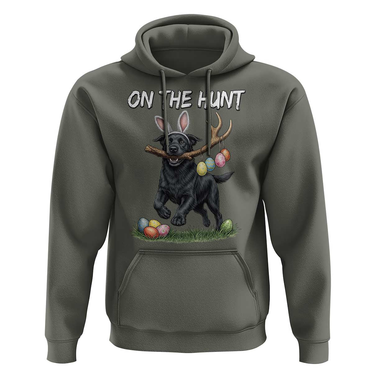 Funny Easter Hunting Dog Hoodie Labrador Bunny Ears On The Hunt