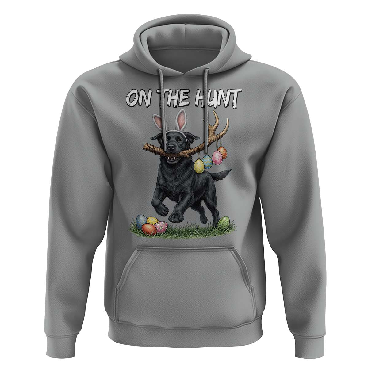 Funny Easter Hunting Dog Hoodie Labrador Bunny Ears On The Hunt