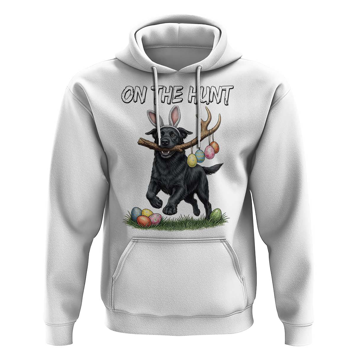 Funny Easter Hunting Dog Hoodie Labrador Bunny Ears On The Hunt