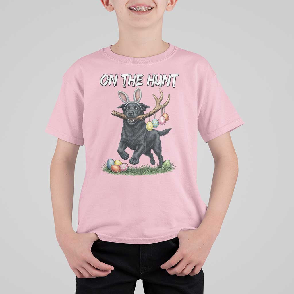 Funny Easter Hunting Dog T Shirt For Kid Labrador Bunny Ears On The Hunt