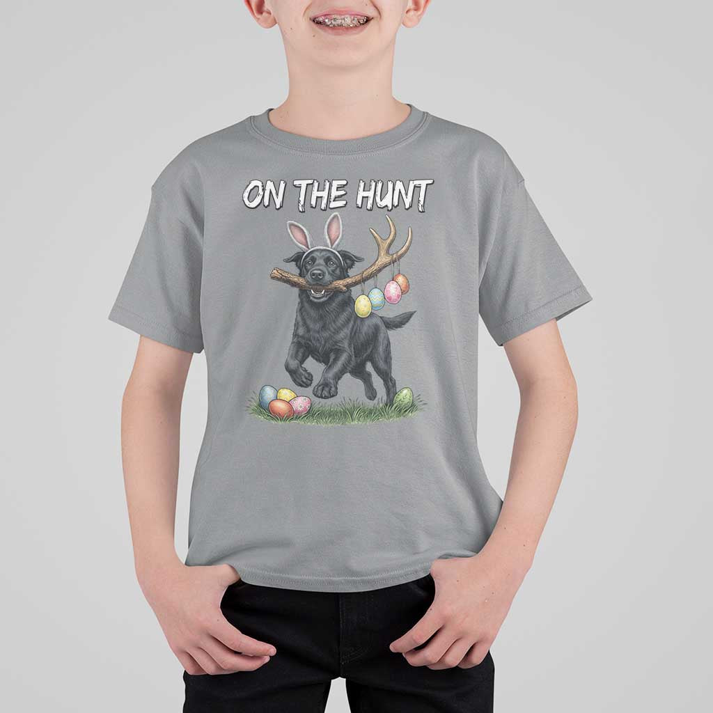 Funny Easter Hunting Dog T Shirt For Kid Labrador Bunny Ears On The Hunt