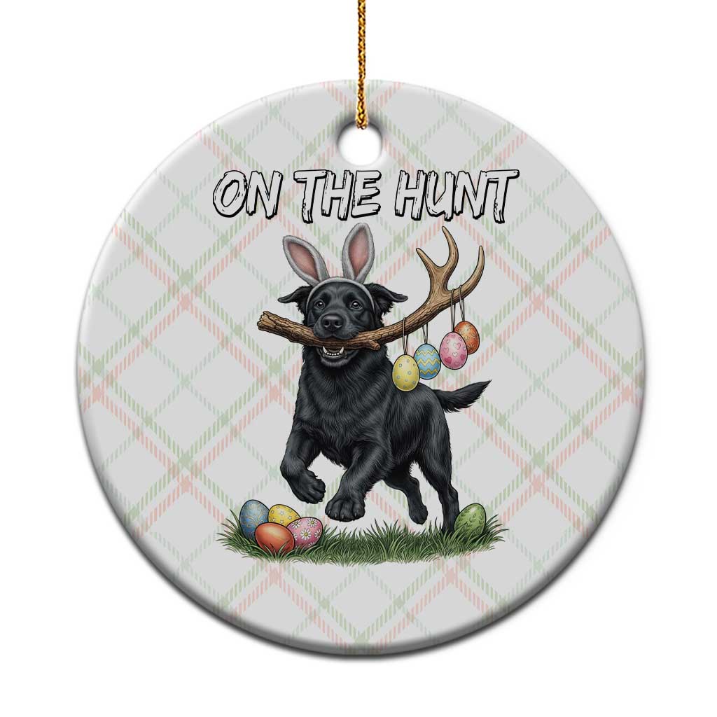 Funny Easter Hunting Dog Ceramic Ornament Labrador Bunny Ears On The Hunt