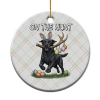 Funny Easter Hunting Dog Ceramic Ornament Labrador Bunny Ears On The Hunt