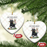 Funny Easter Hunting Dog Ceramic Ornament Labrador Bunny Ears On The Hunt