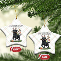 Funny Easter Hunting Dog Ceramic Ornament Labrador Bunny Ears On The Hunt