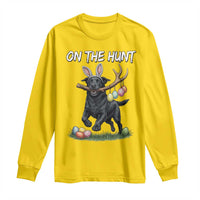 Funny Easter Hunting Dog Long Sleeve Shirt Labrador Bunny Ears On The Hunt