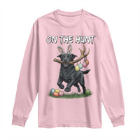 Funny Easter Hunting Dog Long Sleeve Shirt Labrador Bunny Ears On The Hunt