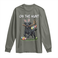 Funny Easter Hunting Dog Long Sleeve Shirt Labrador Bunny Ears On The Hunt
