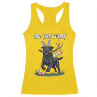 Funny Easter Hunting Dog Racerback Tank Top Labrador Bunny Ears On The Hunt