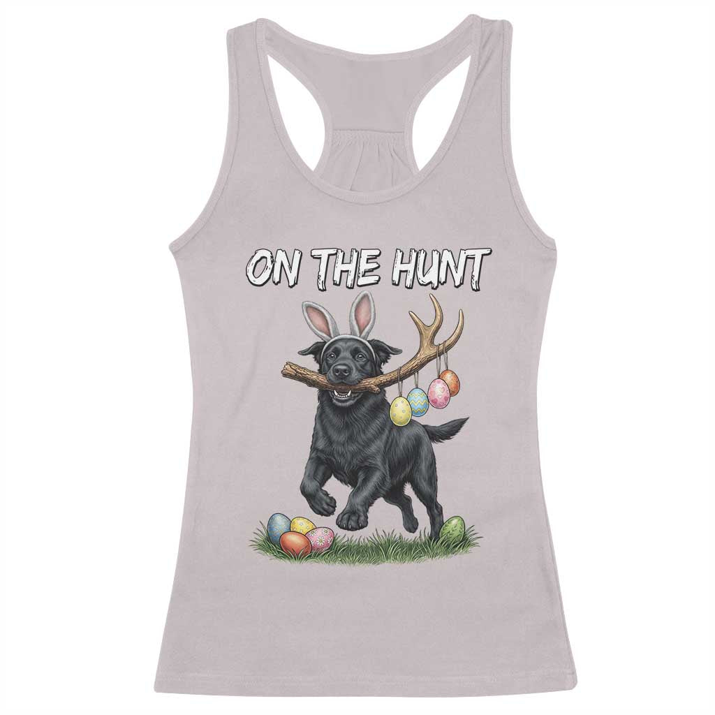 Funny Easter Hunting Dog Racerback Tank Top Labrador Bunny Ears On The Hunt