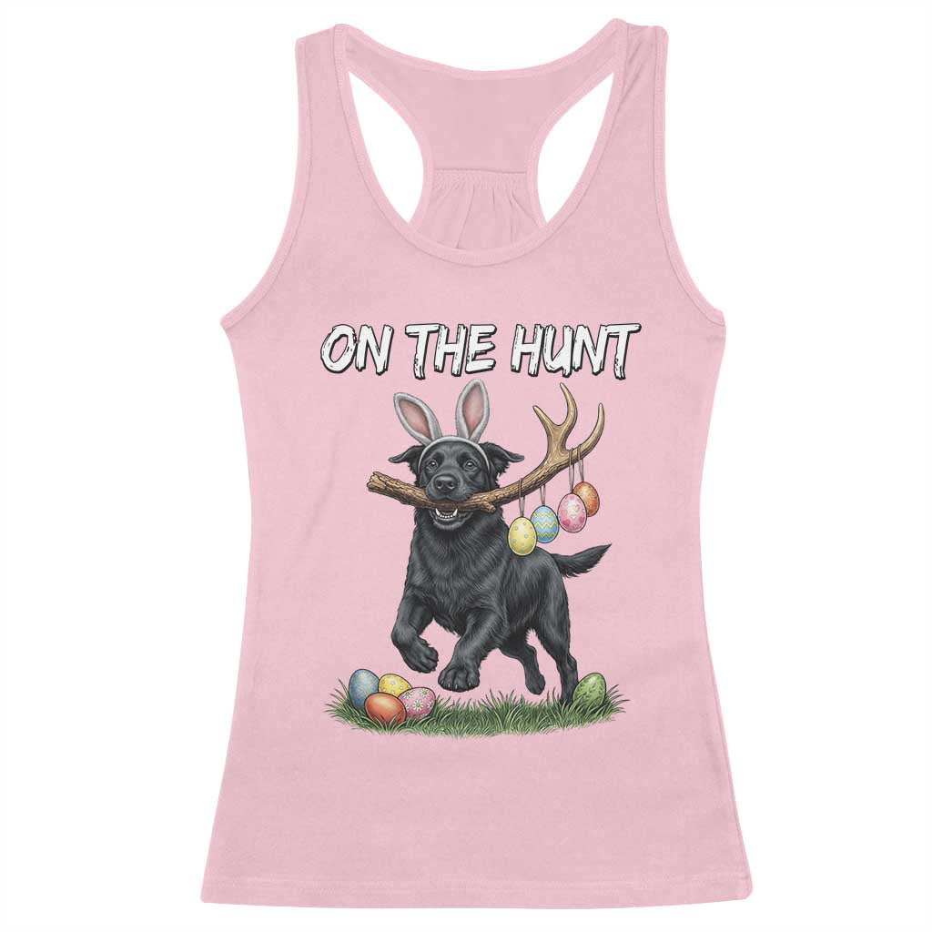 Funny Easter Hunting Dog Racerback Tank Top Labrador Bunny Ears On The Hunt