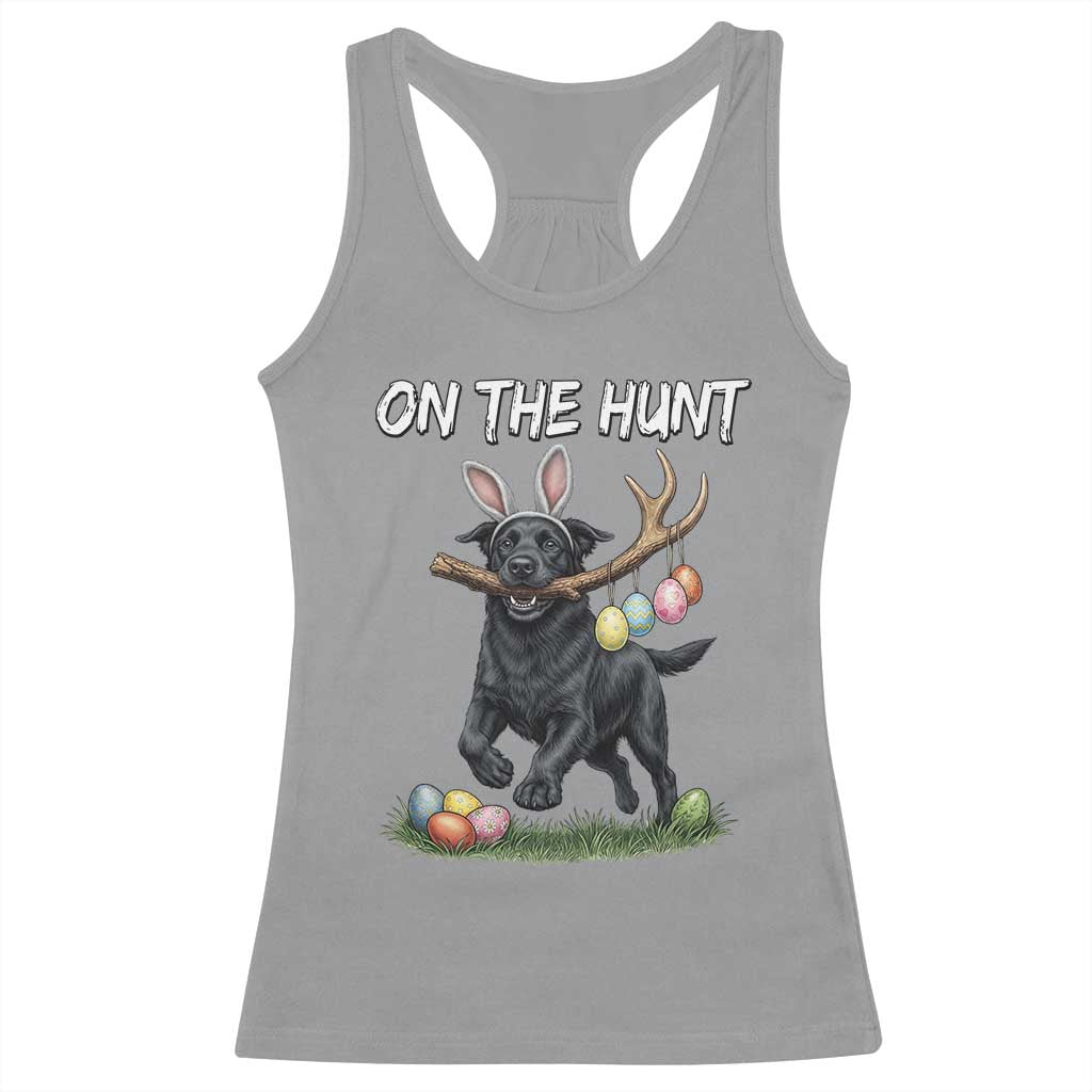 Funny Easter Hunting Dog Racerback Tank Top Labrador Bunny Ears On The Hunt