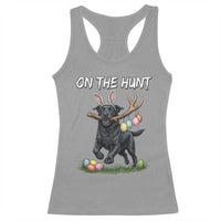 Funny Easter Hunting Dog Racerback Tank Top Labrador Bunny Ears On The Hunt